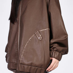 Caught A Crush Collar Bomber Jacket
