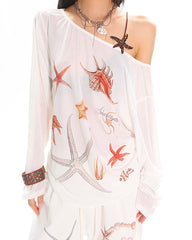 Mermaid Aesthetic Off-Shoulder Top