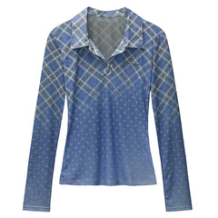 Y2K Plaid Fitted Shirt