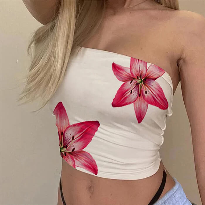2000s Floral Tube Top