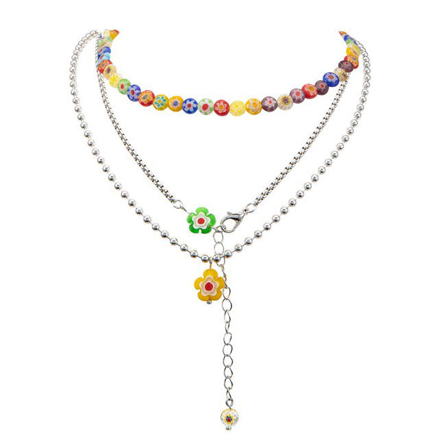 Indie Flower Layered Necklace