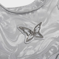 Silver Butterfly Shoulder Bag