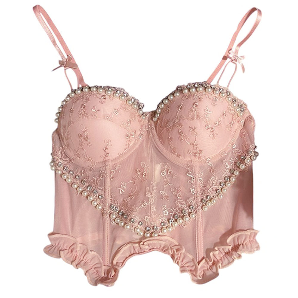 Angelcore Sheer Lace Corset Top