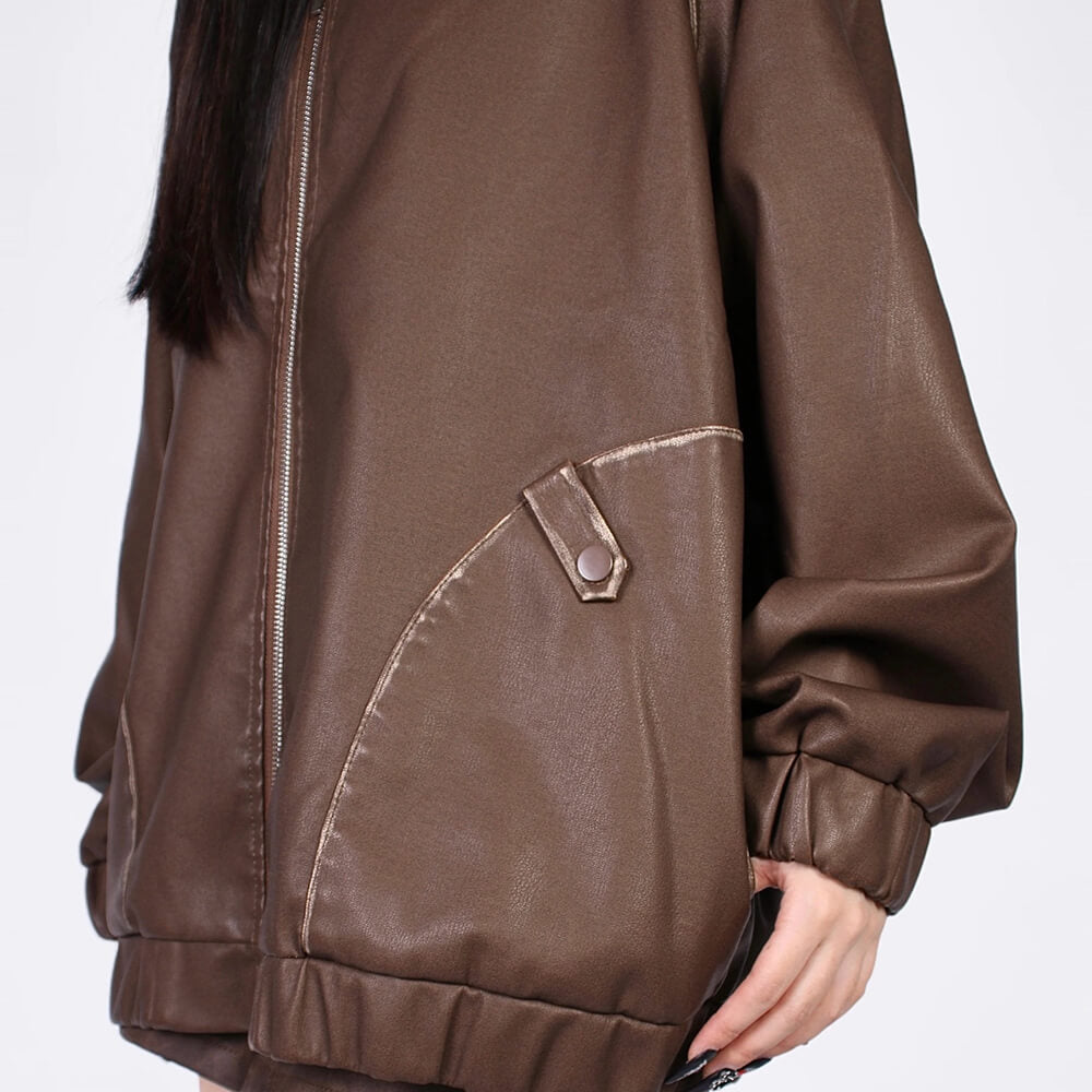 Caught A Crush Collar Bomber Jacket