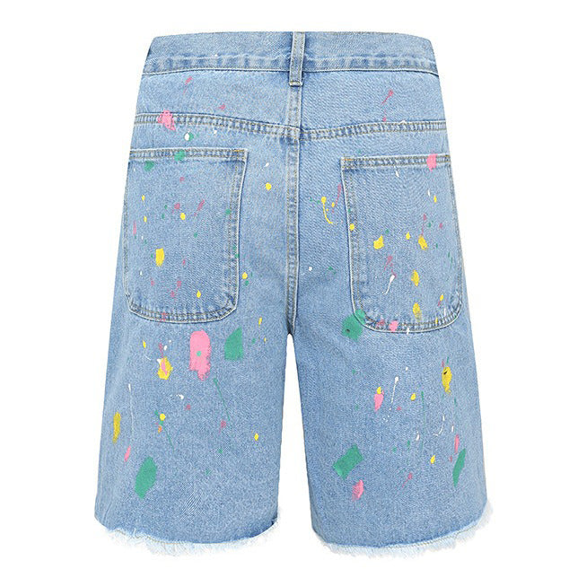 Indie Aesthetic Crochet Flower Denim Shorts
