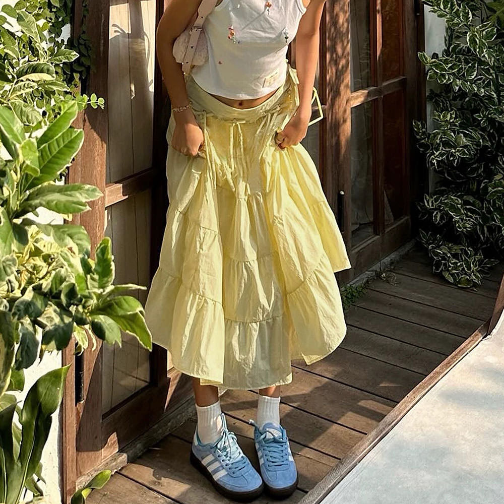 Fairycore Aesthetic Tiered Maxi Skirt