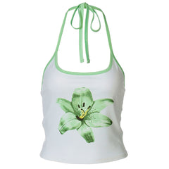 Tropical Flower Halter Top