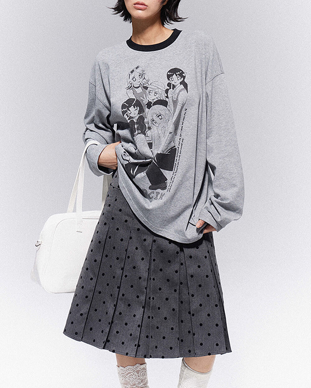 Gossip Team Polka Dot Pleated Skirt