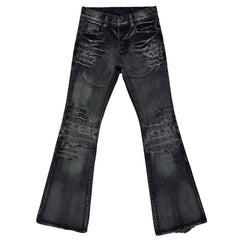 Grunge Distressed Flare Jeans