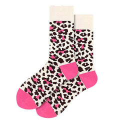 Pink Leopard Pattern Socks