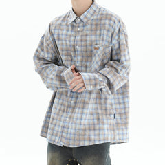 Soft Girl Plaid Button-Up Shirt