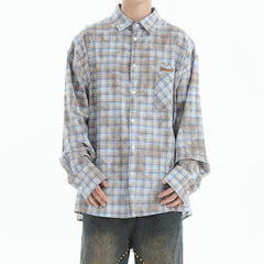 Soft Girl Plaid Button-Up Shirt