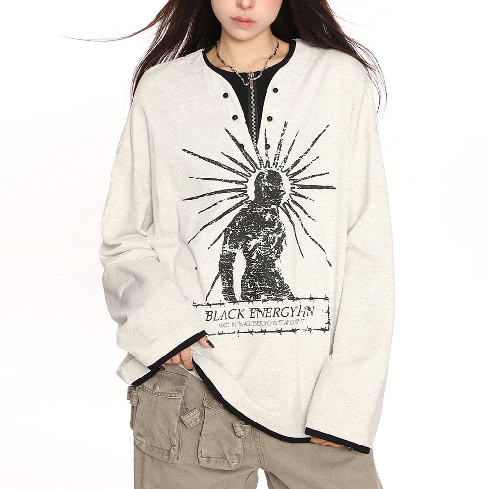 Sunburst Print Top