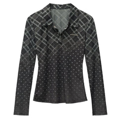 Y2K Plaid Fitted Shirt